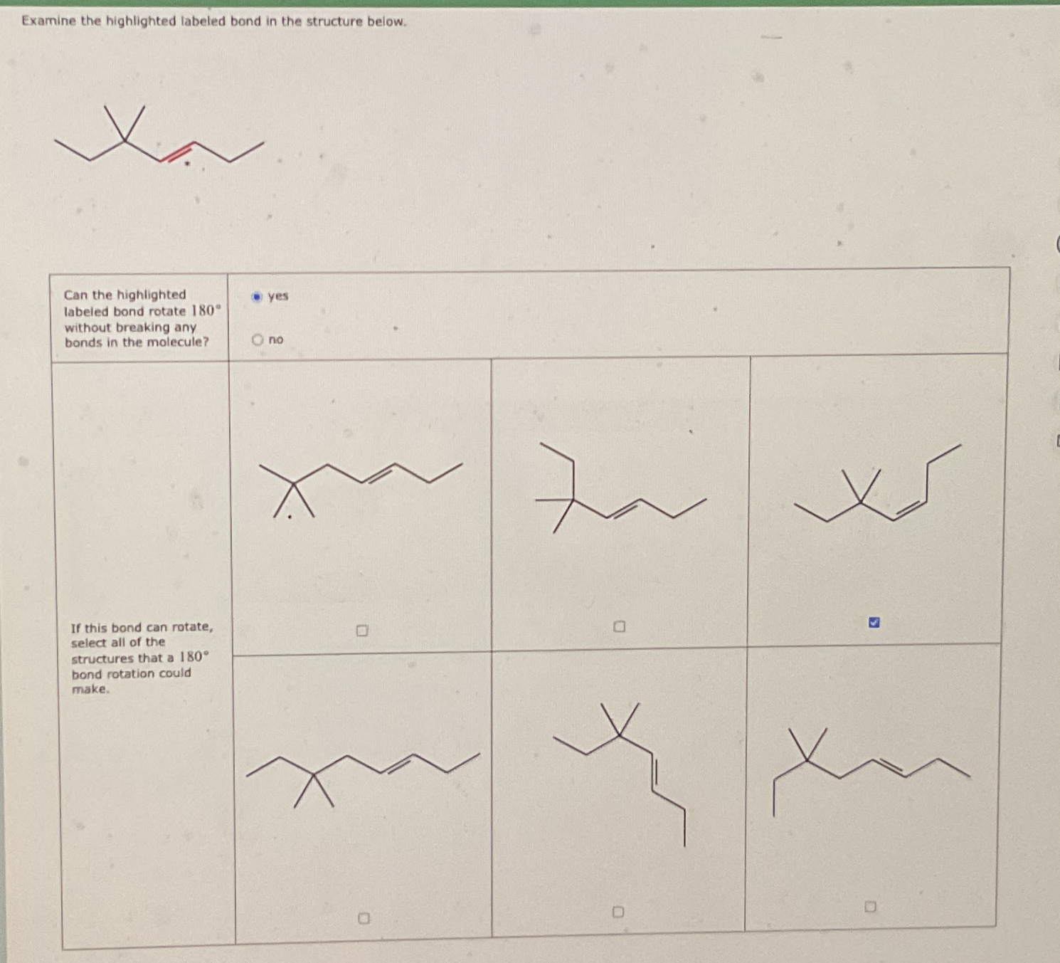 Solved Examine the highlighted labeled bond in the structure | Chegg.com