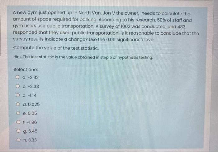 Space required for online gym