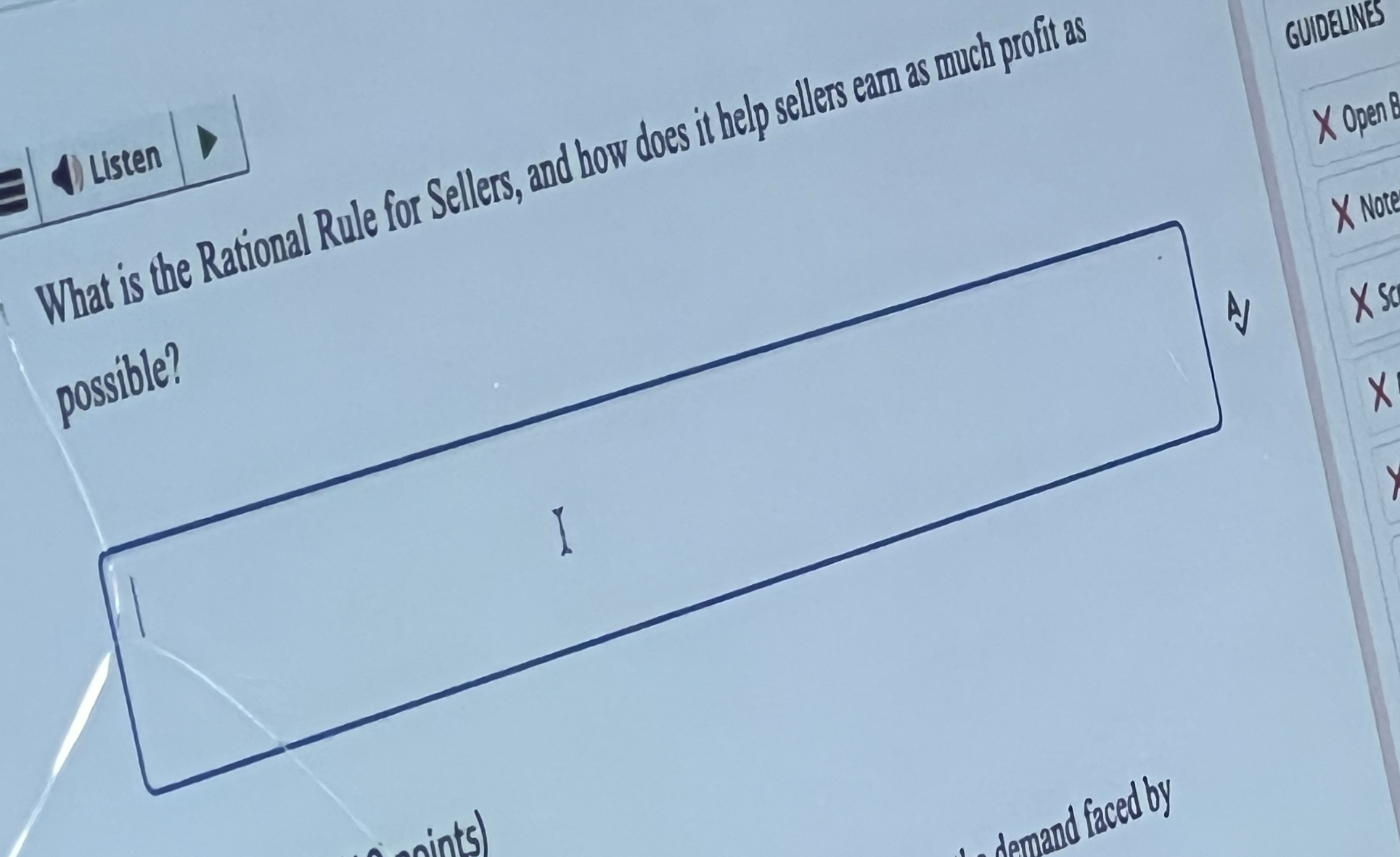 Solved What is the Rational Rule for Sellers, and bow does | Chegg.com