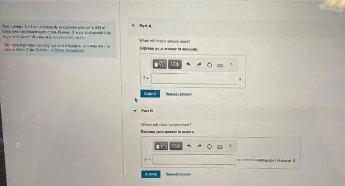 Solved Two Runners Start Simultaneously At Opposite Ends Of | Chegg.com