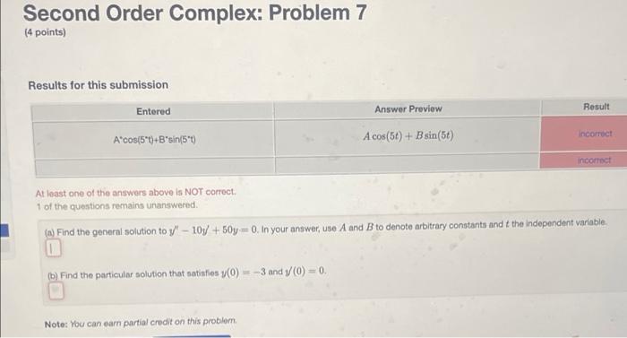 Solved Second Order Complex: Problem 7 (4 points) Results | Chegg.com