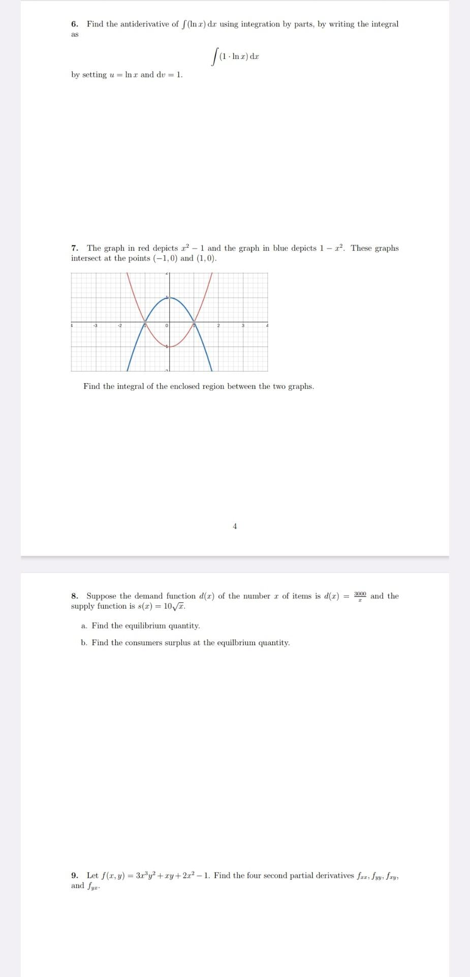 Solved 1. Consider the function \\( | Chegg.com