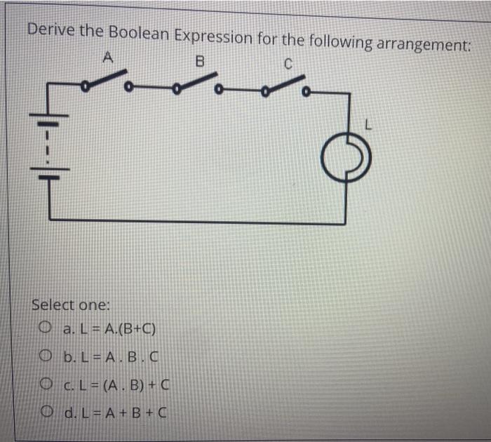 Solved Derive the Boolean Expression for the following | Chegg.com