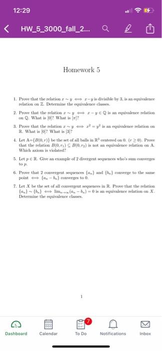 Solved 12 29 Hw 5 3000 Fall 2 Q U Homework 5 1 Prove Chegg Com