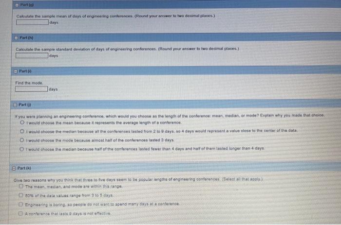 Construct a box piot of the data E Part in The | Chegg.com