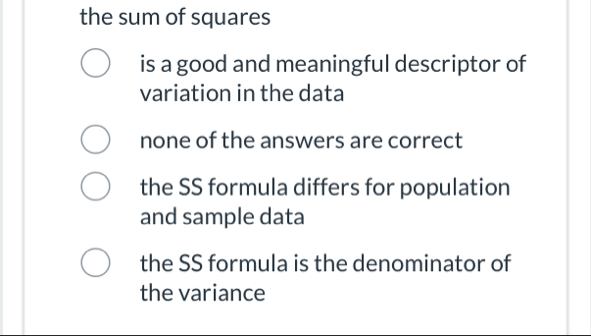 Solved the sum of squaresis a good and meaningful descriptor | Chegg.com