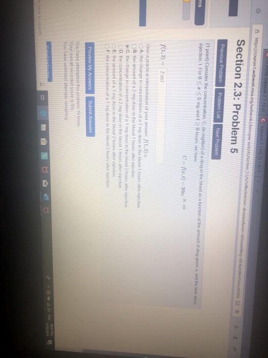 Solved Section 2.3: Problem 1 Previous Problem Problem List | Chegg.com