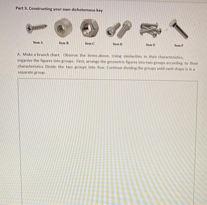 Solved DICHTOMOUS KEYS In order to better understand how | Chegg.com