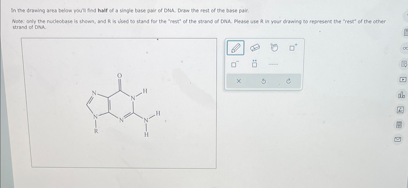 Solved In the drawing area below you'll find half of a | Chegg.com