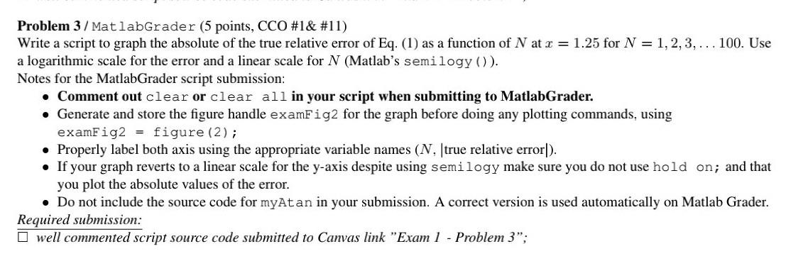 Solved Problem 3 / Mat labGrader (5 points, CCO \#1\& \#11) | Chegg.com