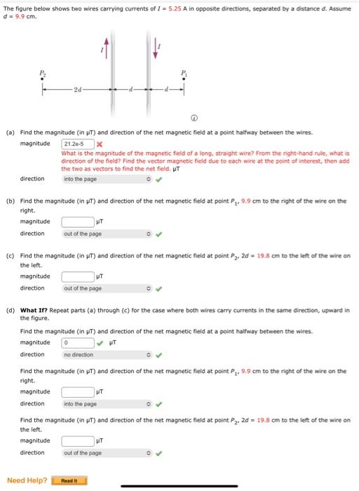 Solved The figure below shows two wires carrying currents of | Chegg.com