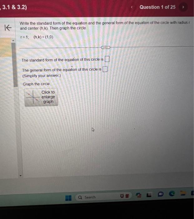 Solved Write the standard form of the equation and the | Chegg.com