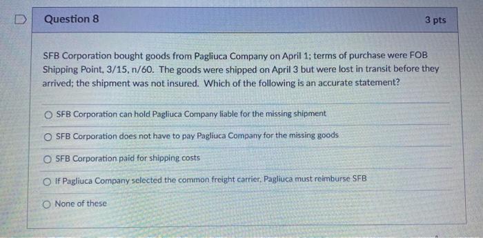 Solved Question 7 3 pts This results in a decreased reported | Chegg.com