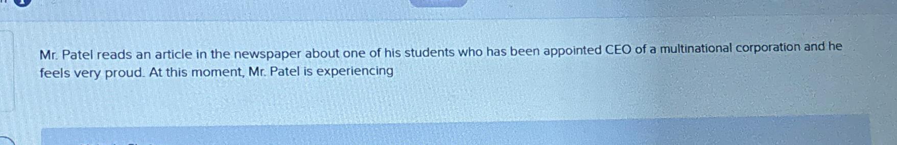 Solved Mr. ﻿Patel reads an article in the newspaper about | Chegg.com