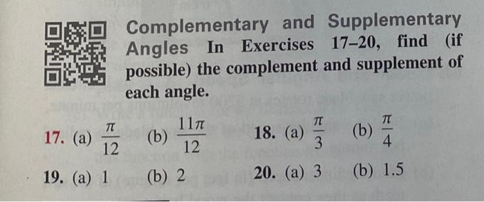 Solved Complementary And Supplementary Angles In Exercises | Chegg.com