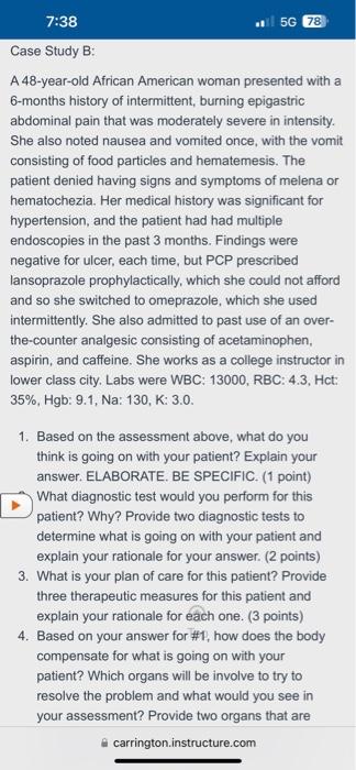 Solved Case Study A: A 34-year-old man visits a primary care | Chegg.com