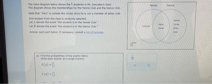 Solved The venn diagram below shows the $ students in Mr, | Chegg.com