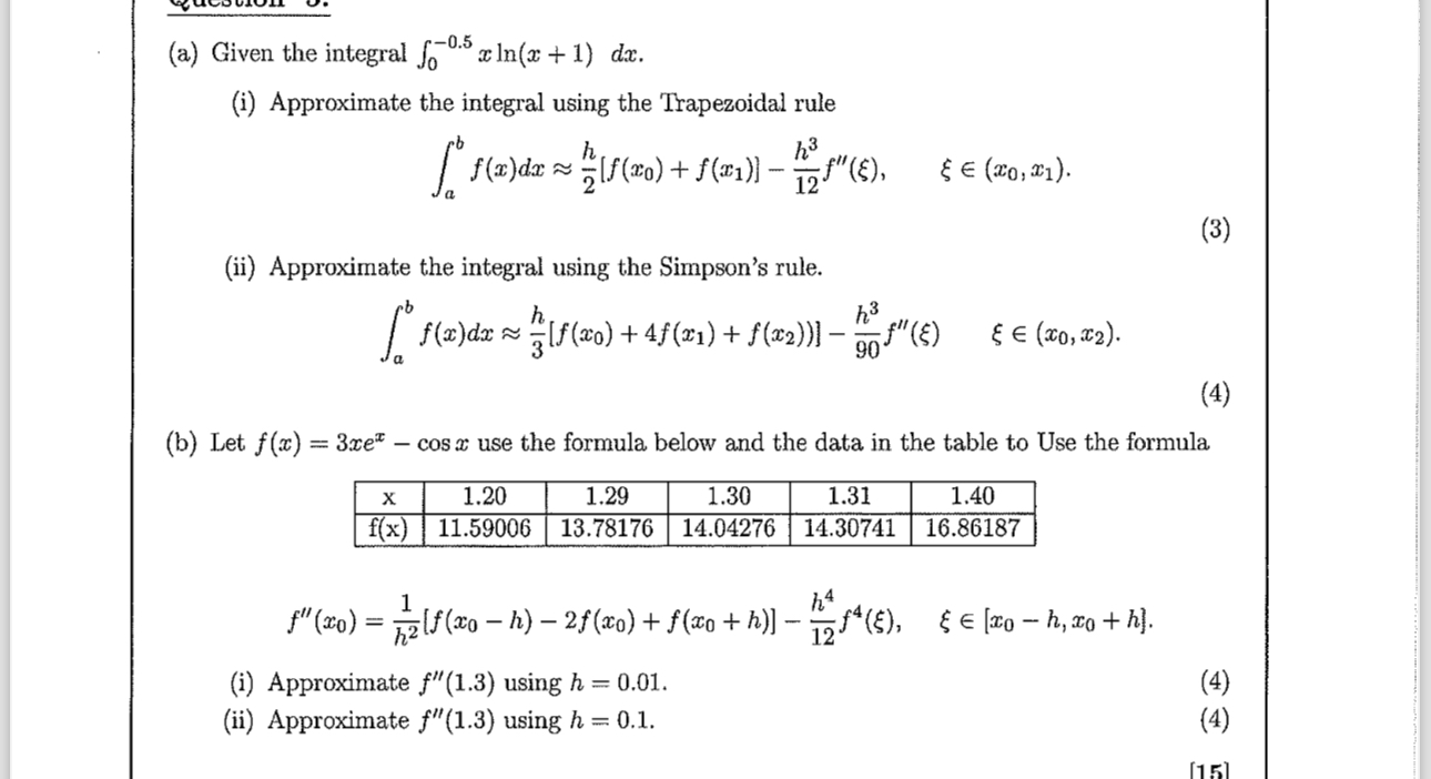 Solved by an EXPERT (a) ﻿Given the integral ∫0-0.5xln(x+1)dx.(i ...