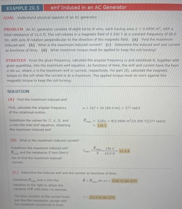 Solved GOAL Understand physical aspects of an AC generator: | Chegg.com
