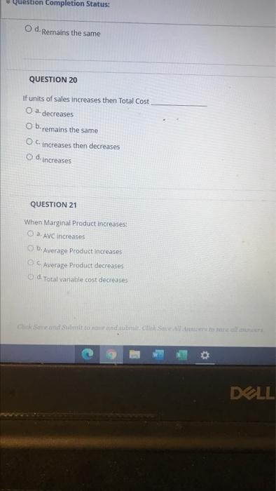 Solved question Completion Status: d Remains the same | Chegg.com