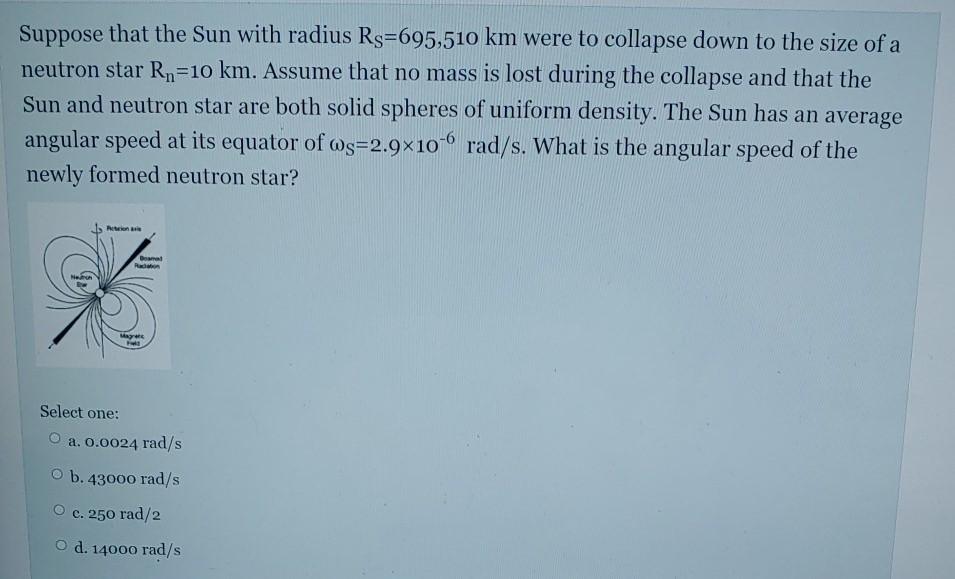 Solved Suppose that the Sun with radius Ro=695,510 km were | Chegg.com