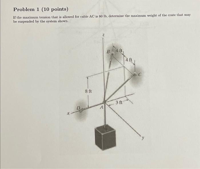 Solved If the maximum tension that is allowed for cable AC | Chegg.com