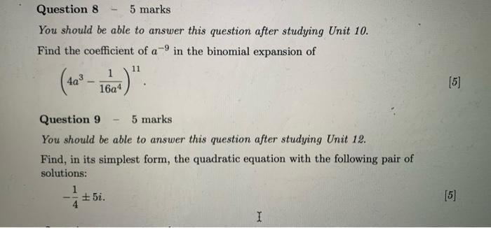 Solved Question 8 5 marks You should be able to answer this | Chegg.com