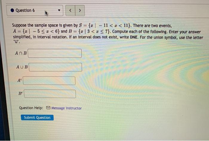 Solved Question 6 Suppose the sample space is given by S | Chegg.com