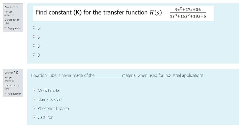 Solved Question 11 Not yet answered Find constant (K) for | Chegg.com