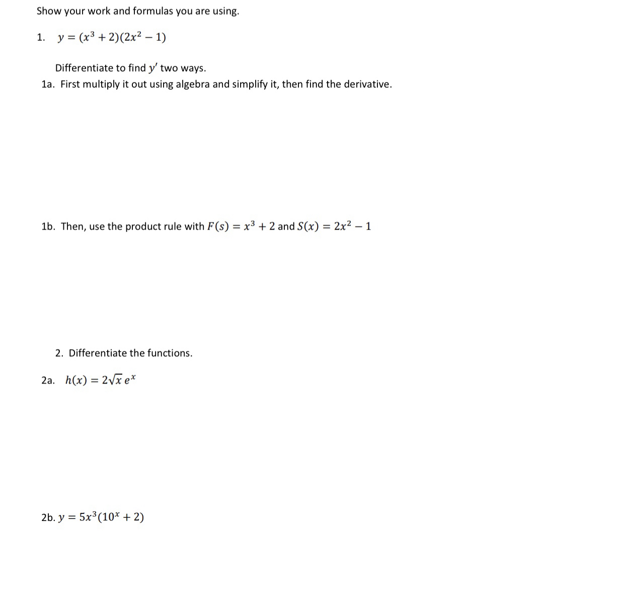 Solved Show Your Work And Formulas You Are