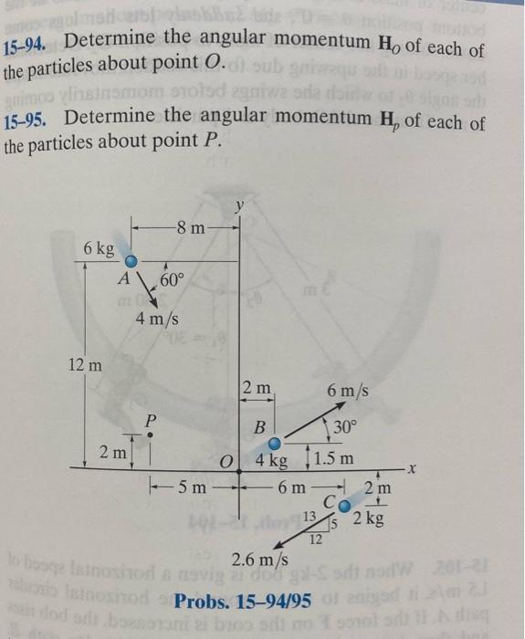Solved 15-94. Determine the angular momentum HO of each of | Chegg.com