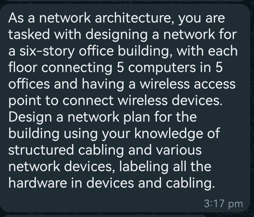 Solved As a network architecture, you are tasked with