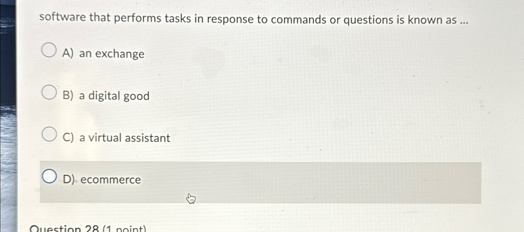 Solved software that performs tasks in response to commands | Chegg.com
