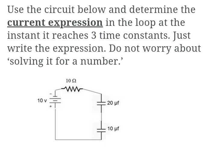 Solved Use the circuit below and determine the current | Chegg.com