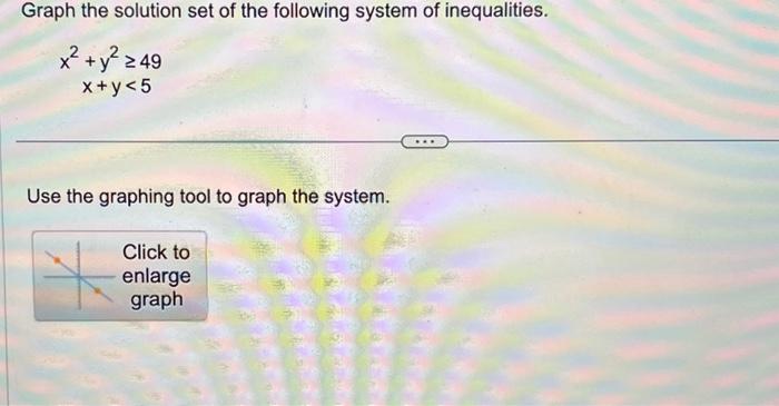 Solved Graph the solution set of the following system of | Chegg.com