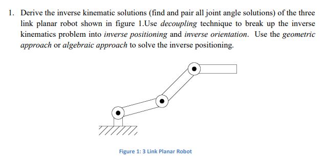 Solved Derive the inverse kinematic solutions (find and pair | Chegg.com