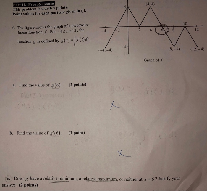Solved al (4,4) 4* Part II. Free Response This problem is | Chegg.com