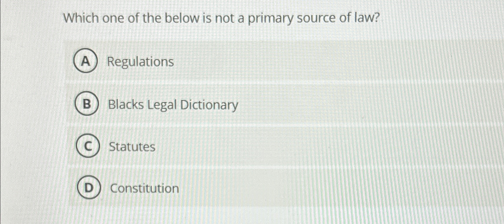 Solved Which one of the below is not a primary source of