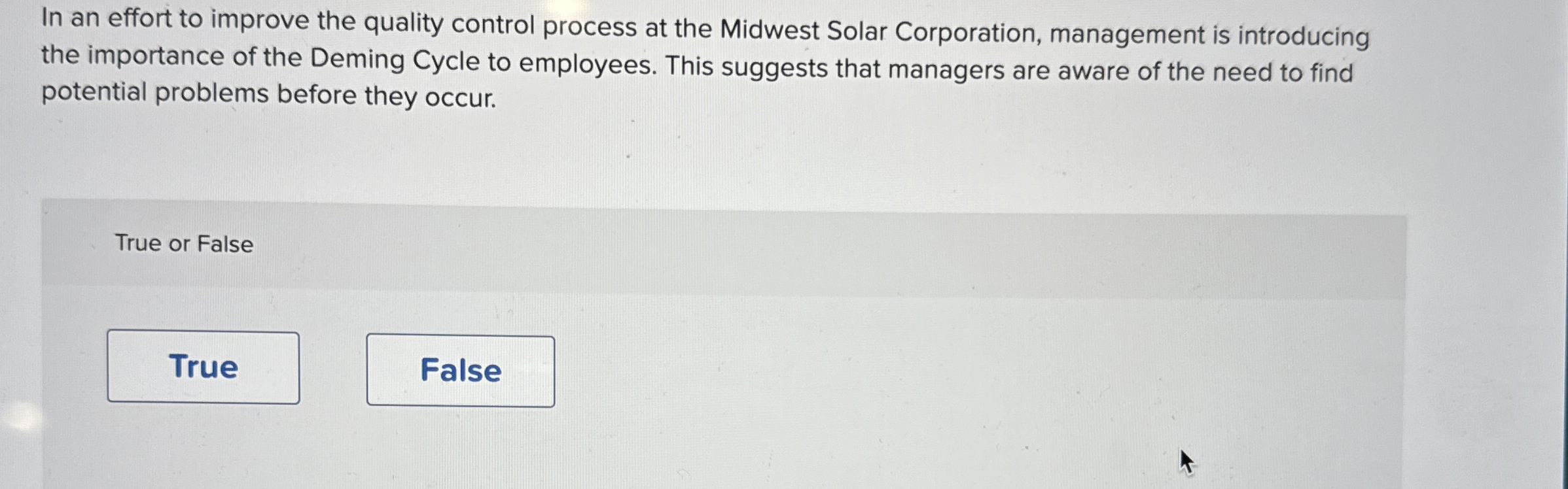 Solved In an effort to improve the quality control process | Chegg.com