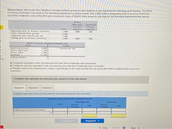Midway Metal, which uses the weighted average method,