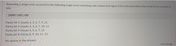 Solved Assuming a single error occurred in the following | Chegg.com