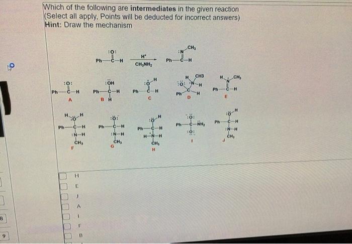 Solved Which of the following are intermediates in the given | Chegg.com