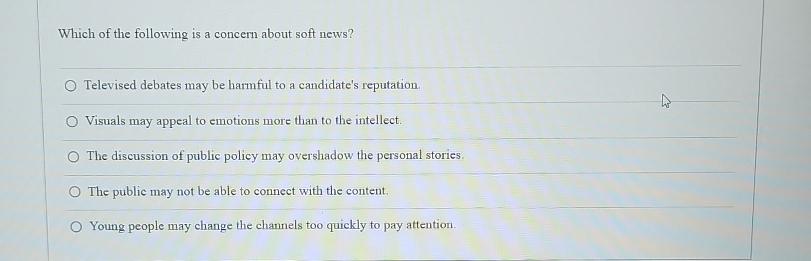 Solved Which of the following is a concern about soft | Chegg.com