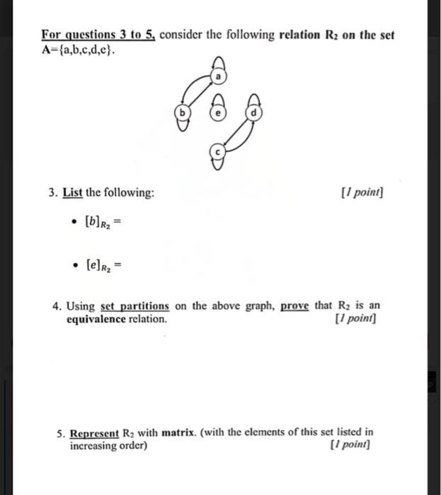 Solved For questions 3 to 5 , consider the following | Chegg.com