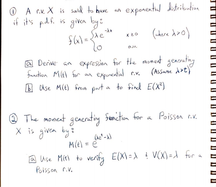 Solved 0 A C V X Is Said To Have An Exponential Distribu Chegg Com