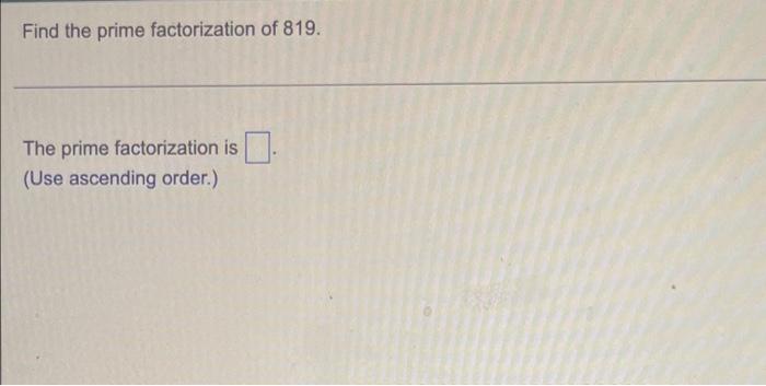 prime factorization of 819