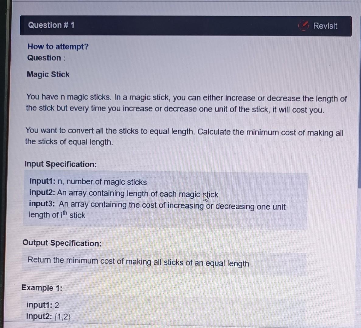 Solved Question # 1 Revisit How to attempt? Question : Magic | Chegg.com