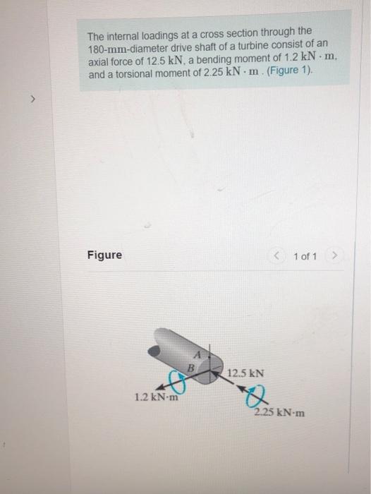 Solved The internal loadings at a cross section through the | Chegg.com