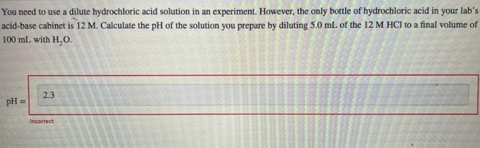 hydrochloric acid concentration experiment