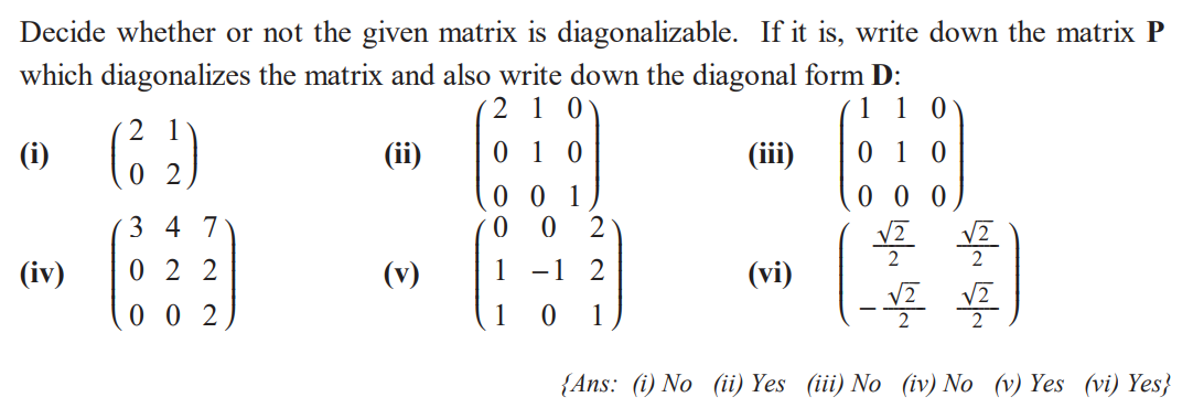 Solved Decide whether or not the given matrix is | Chegg.com
